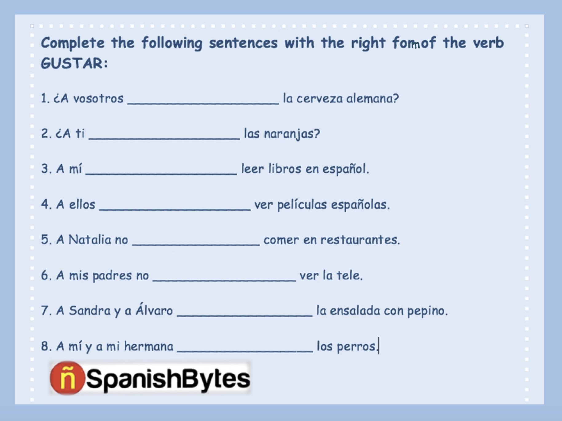 special-verbs-using-the-right-form-spanish-bytes